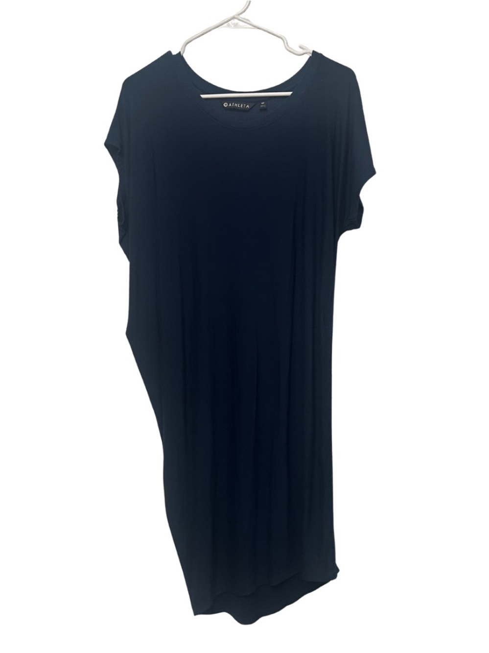 Athleta Navy Asymmetrical T-Shirt Dress Size Small Petite